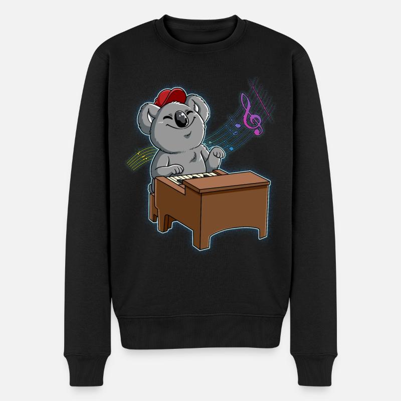 Pianiste Koala - Pull Premium bio Homme - noir