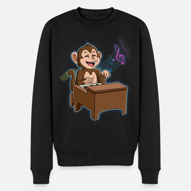 Pianiste Singe - Pull Premium bio Homme - noir