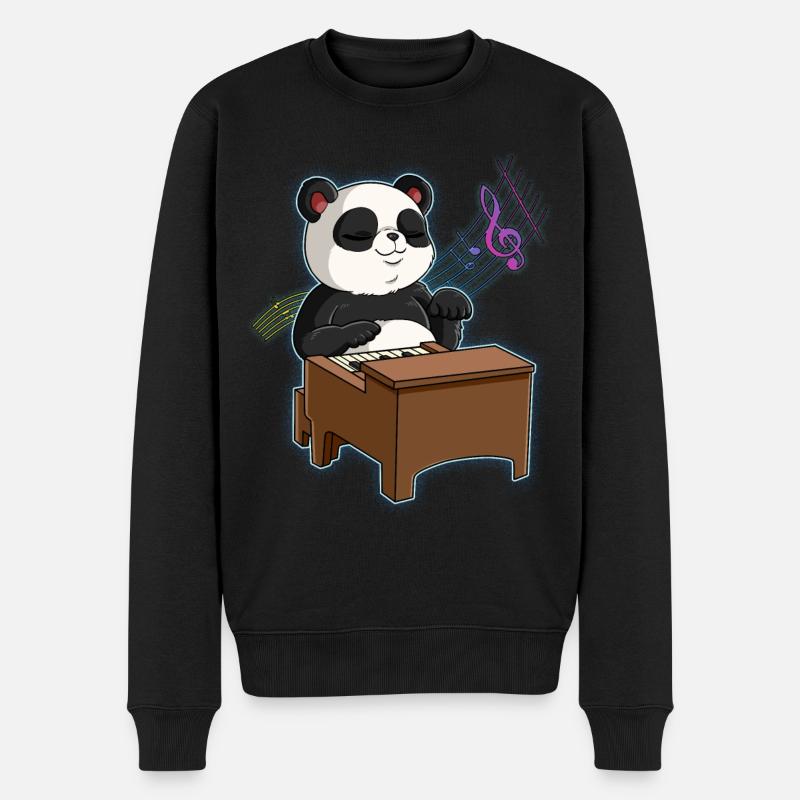 Panda Pianiste - Pull Premium bio Homme - noir