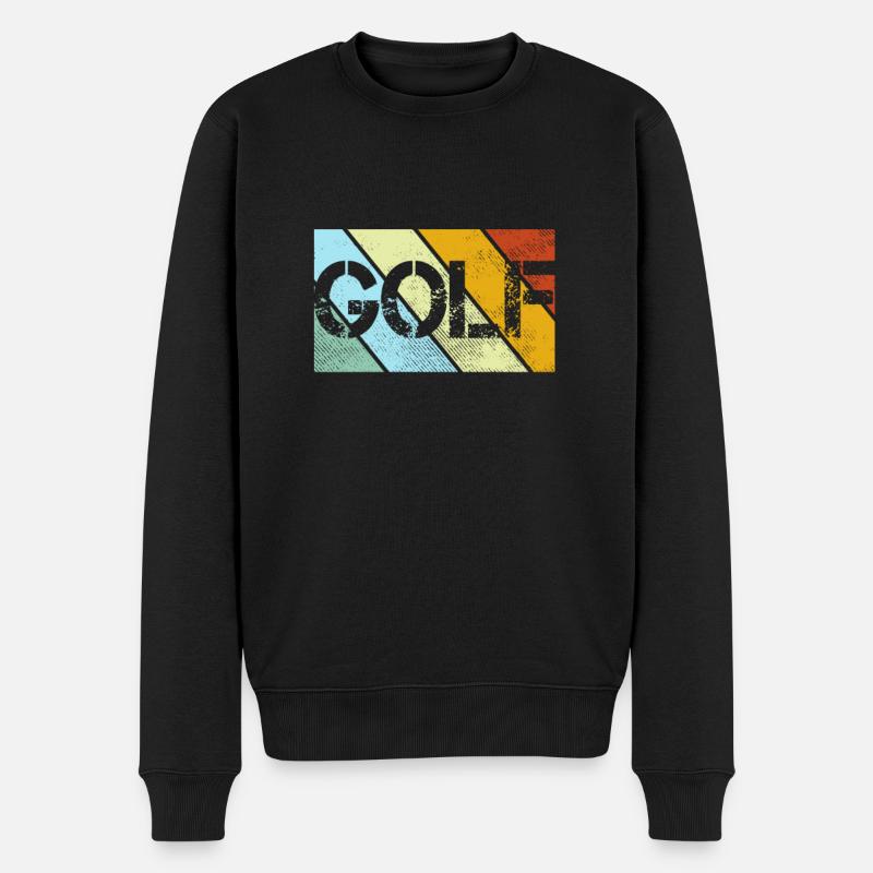 Golf Retro - Männer Premium Bio Pullover - Schwarz