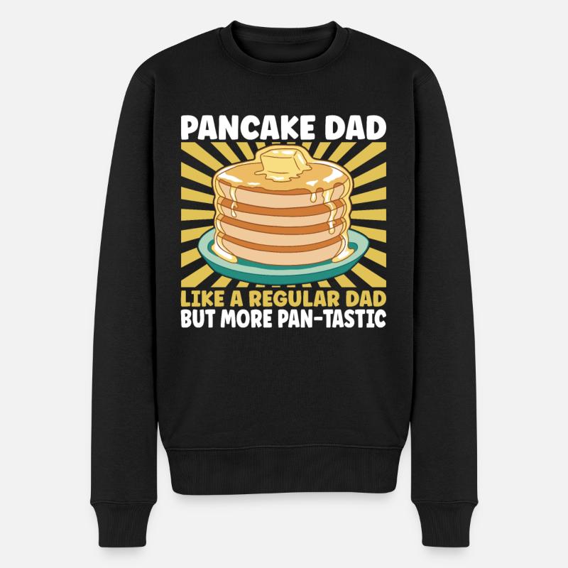 Pancake Dad - Männer Premium Bio Pullover - Schwarz