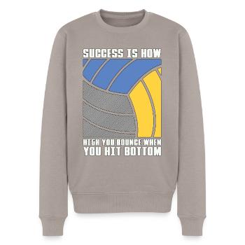 Beach Volleyball Success Is How High Beachball - Männer Premium Bio Pullover - Taupe - Vorne - Nico (187cm)
