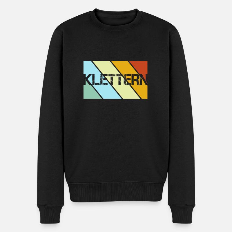 Klettern Retro - Männer Premium Bio Pullover - Schwarz