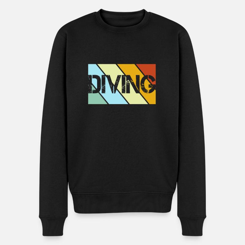 Tauchen Retro - Männer Premium Bio Pullover - Schwarz