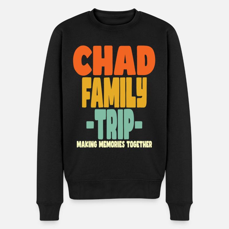 Chad Family Trip Urlaub - Männer Premium Bio Pullover - Schwarz
