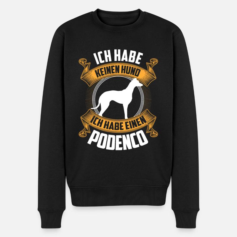 Podenco ist kein Hund spanischer Windhund - Männer Premium Bio Pullover - Schwarz