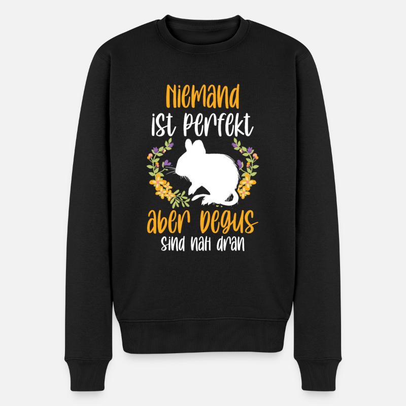Degu ist nicht perfekt Nagetier Stauchratte - Männer Premium Bio Pullover - Schwarz