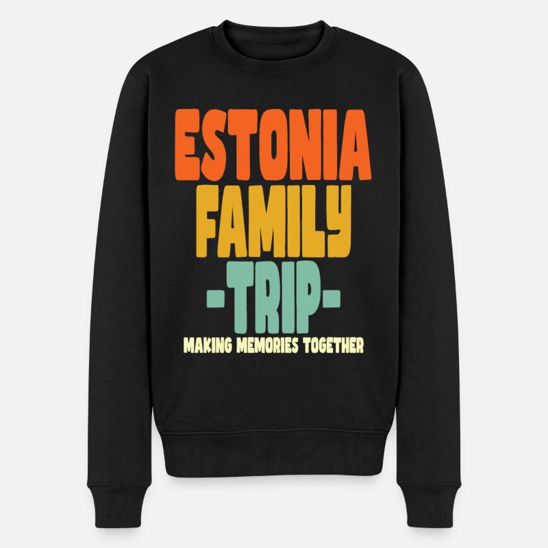 Estonia Family Trip Urlaub - Männer Premium Bio Pullover - Schwarz