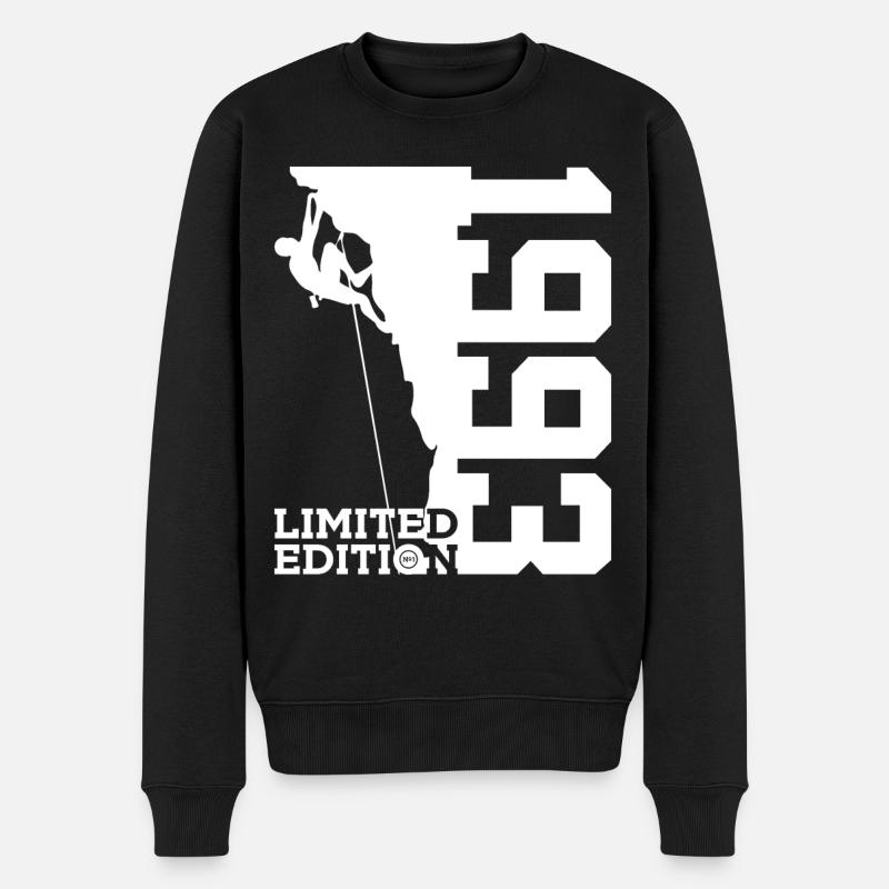 BERGSTEIGER 1993 KLETTERN 33. GEBURTSTAG - Männer Premium Bio Pullover - Schwarz