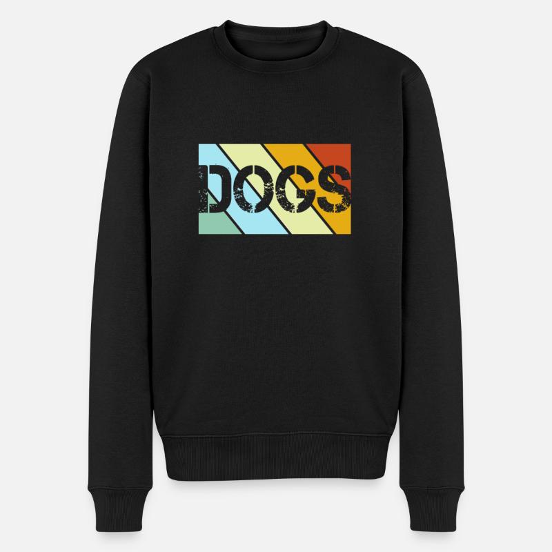 Hund Retro - Männer Premium Bio Pullover - Schwarz