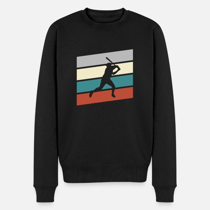 Baseball Retro - Männer Premium Bio Pullover - Schwarz