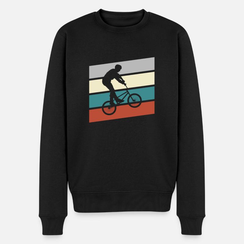 BMX Retro - Männer Premium Bio Pullover - Schwarz