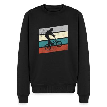 BMX Retro - Männer Premium Bio Pullover - Schwarz - Vorne - Nico (187cm)