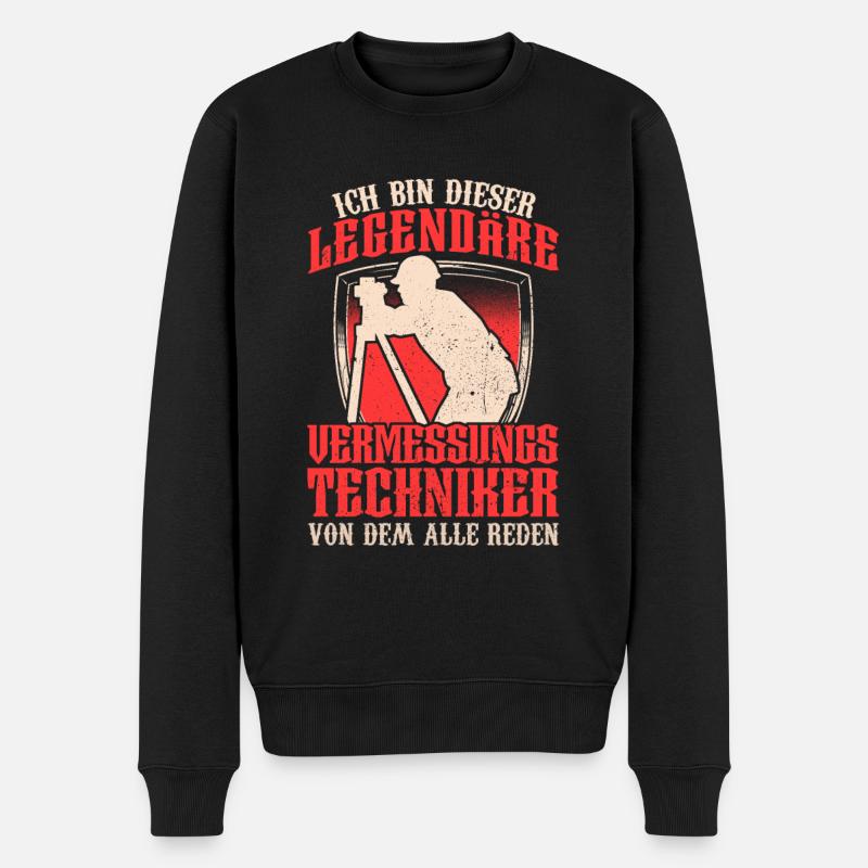 Legendärer Vermessungstechniker Vermesser - Männer Premium Bio Pullover - Schwarz