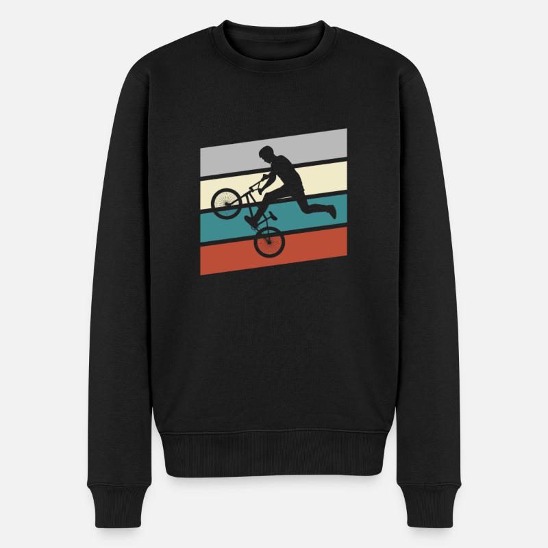 BMX Retro - Männer Premium Bio Pullover - Schwarz