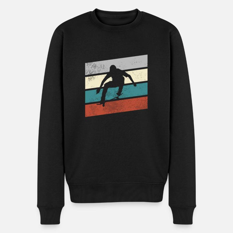 skating retro - Männer Premium Bio Pullover - Schwarz