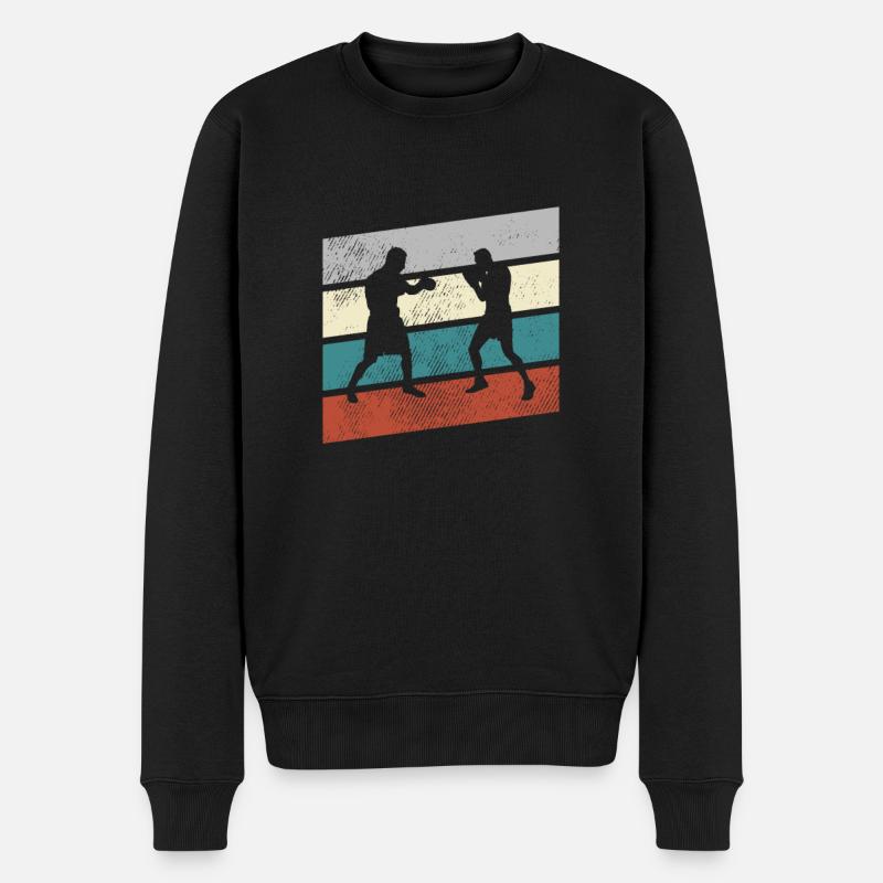 Boxen Retro - Männer Premium Bio Pullover - Schwarz