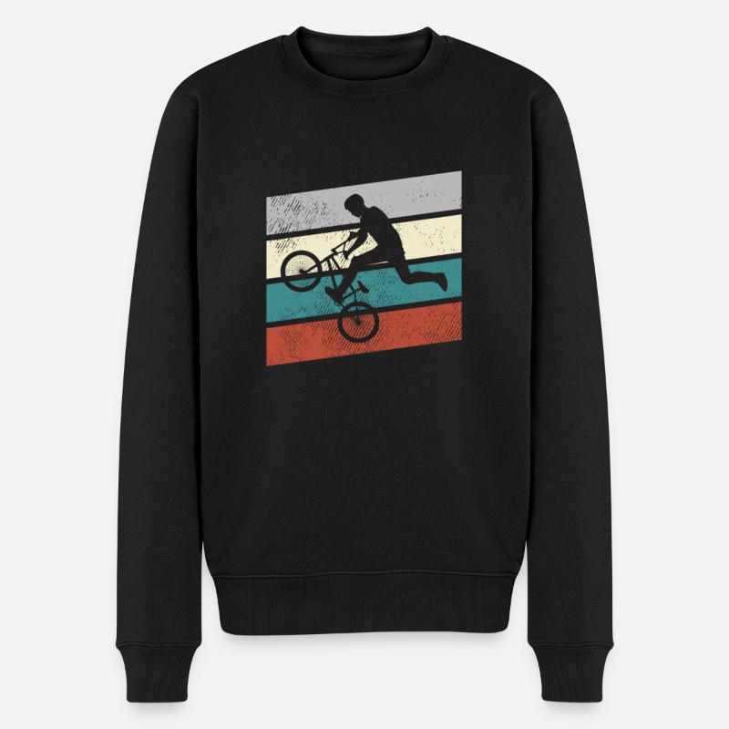 BMX Retro - Männer Premium Bio Pullover - Schwarz
