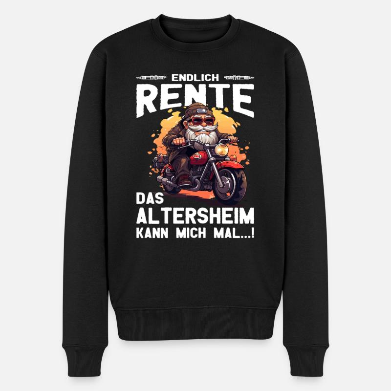Endlich Rente Biker Opa - Motorradfahrer - Biker - Männer Premium Bio Pullover - Schwarz