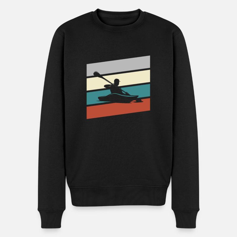 Kanu Retro - Männer Premium Bio Pullover - Schwarz