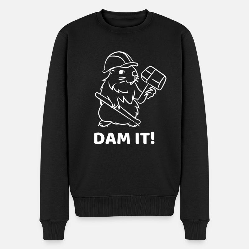 Barrage Il - Pull Premium bio Homme - noir
