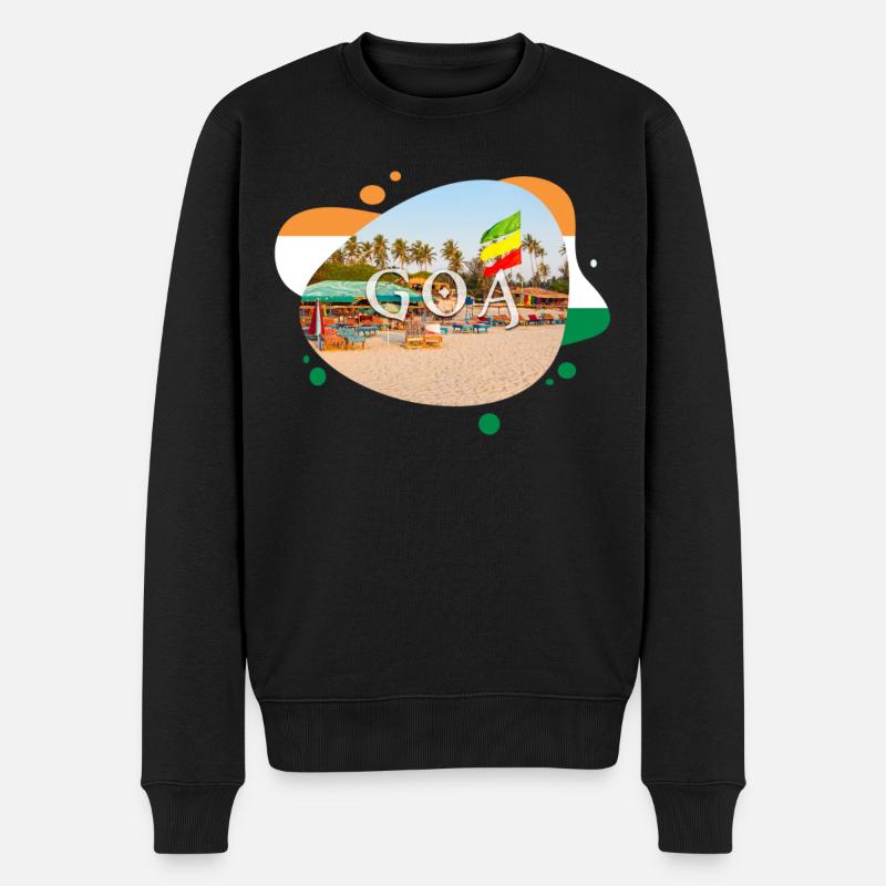 Goa Indien Souvenir - Männer Premium Bio Pullover - Schwarz