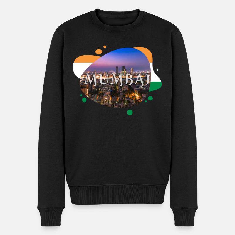 Mumbai Indien Souvenir - Männer Premium Bio Pullover - Schwarz