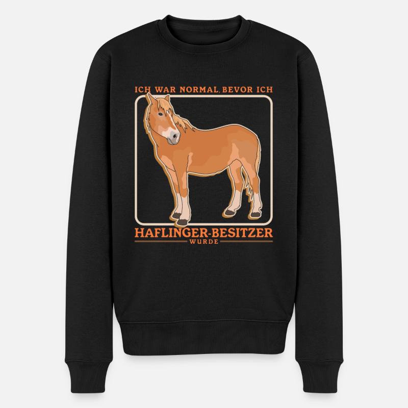 Haflinger Pferde Pferdebesitzer Haffi Geschenk - Männer Premium Bio Pullover - Schwarz