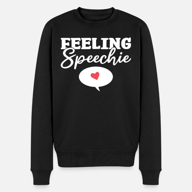 Feeling Speechie Sprachpathologie - Männer Premium Bio Pullover - Schwarz