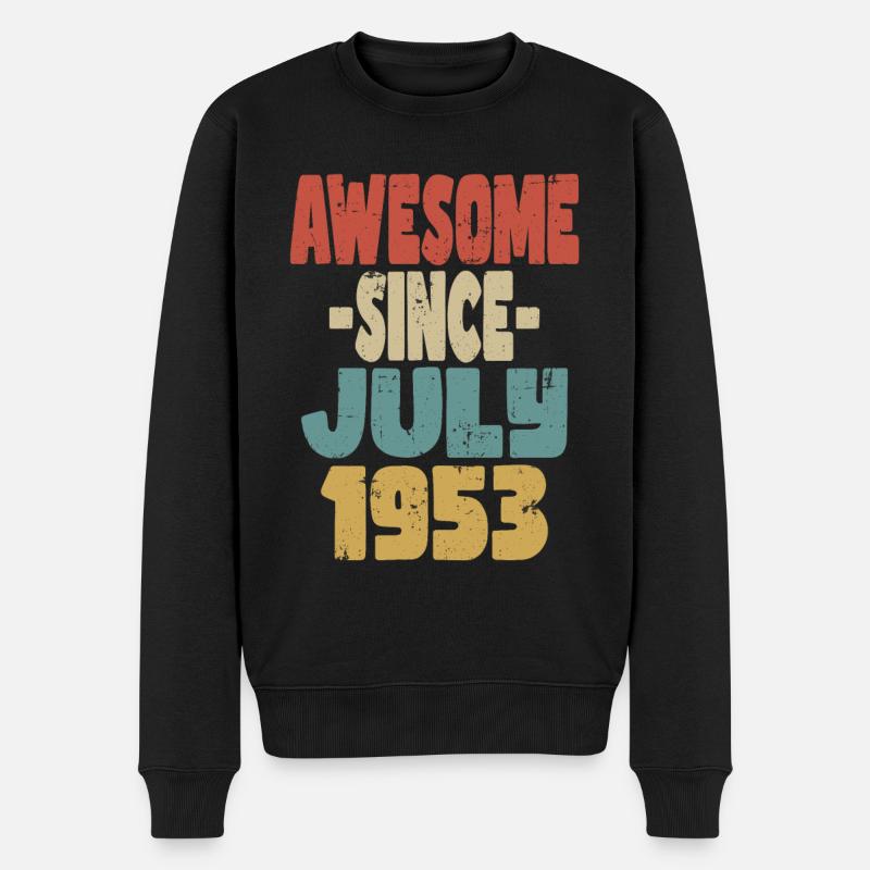 1953 Juillet Anniversaire Rétro - Pull Premium bio Homme - noir