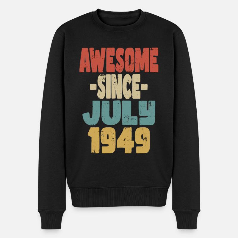 1949 Juillet Anniversaire Rétro - Pull Premium bio Homme - noir