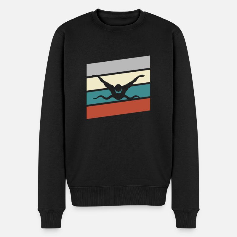 Natation Rétro - Pull Premium bio Homme - noir