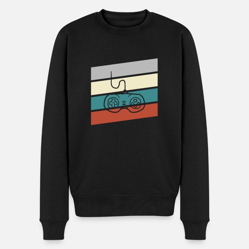 Gaming Retro - Männer Premium Bio Pullover - Schwarz