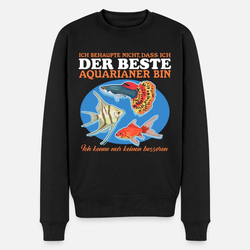 Aquaristik Aquarium Aquarianer Zierfisch Geschenk - Männer Premium Bio Pullover - Schwarz