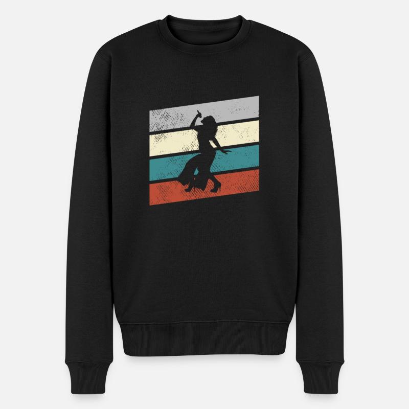 Singen Retro - Männer Premium Bio Pullover - Schwarz