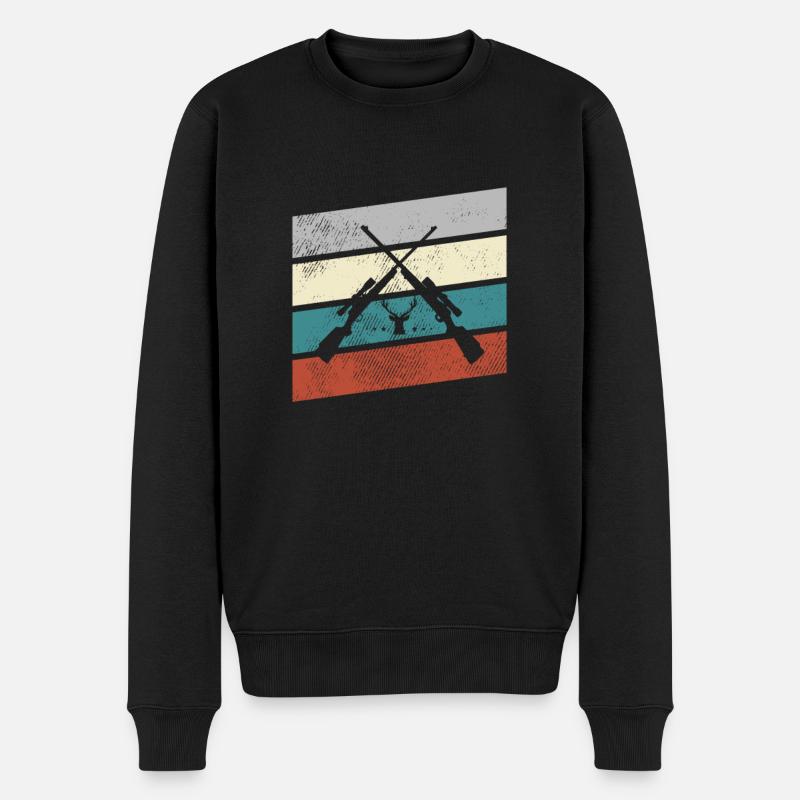 Jagen Retro - Männer Premium Bio Pullover - Schwarz