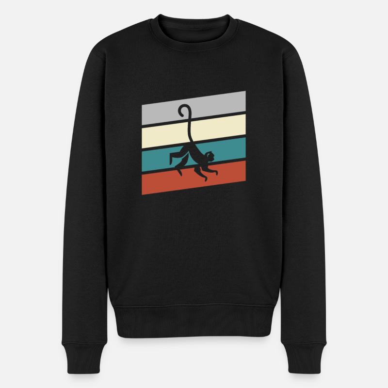Singe Rétro - Pull Premium bio Homme - noir