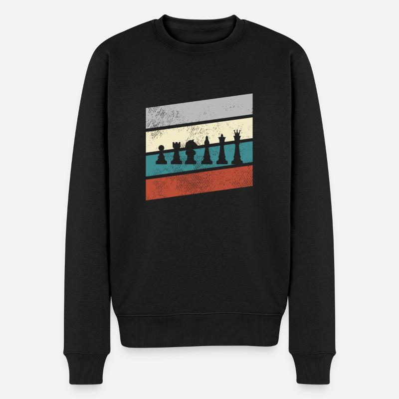 Échecs Rétro - Pull Premium bio Homme - noir