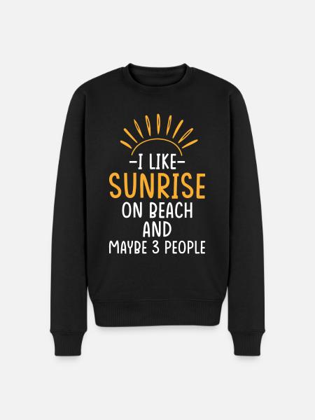 Beach, Sea, Holiday, Sunrise - Men's Premium Organic Jumper - black