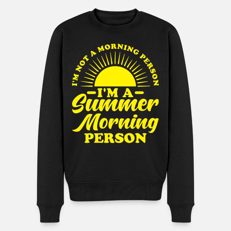 Morgenmensch Sommer - Männer Premium Bio Pullover - Schwarz