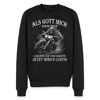 Motorrad | Motorradfahrer & Biker Spüche - Männer Premium Bio Pullover - Schwarz - Vorne - Nico (187cm)