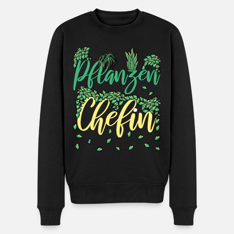 Garten Pflanzen Chefin Frauen Geschenkidee - Männer Premium Bio Pullover - Schwarz