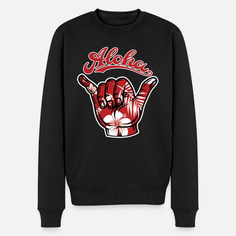 5 Aloha Shaka - Männer Premium Bio Pullover - Schwarz