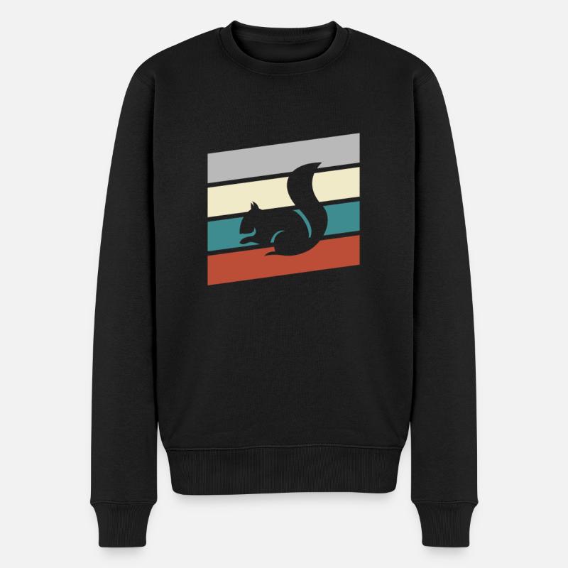 Eichhörnchen Retro - Männer Premium Bio Pullover - Schwarz