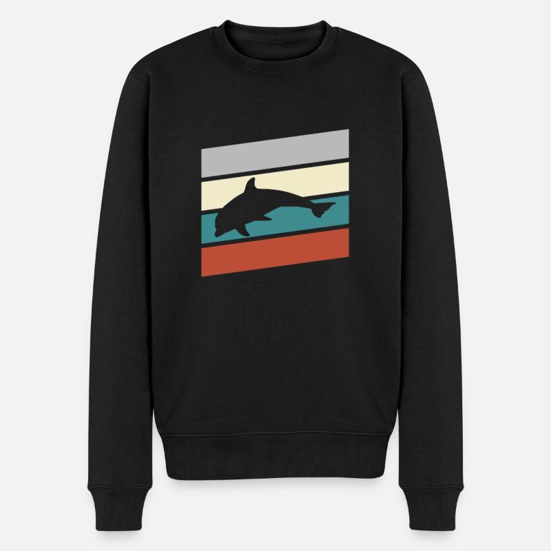 Dauphin Rétro - Pull Premium bio Homme - noir
