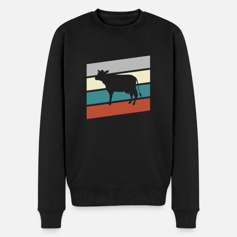 Vache Rétro - Pull Premium bio Homme - noir