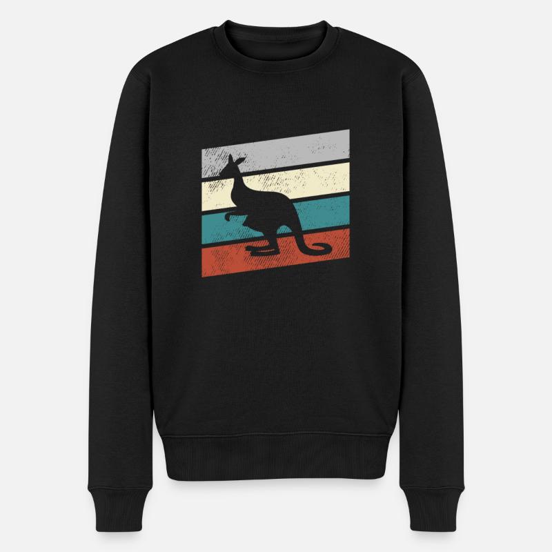 Känguru Retro - Männer Premium Bio Pullover - Schwarz
