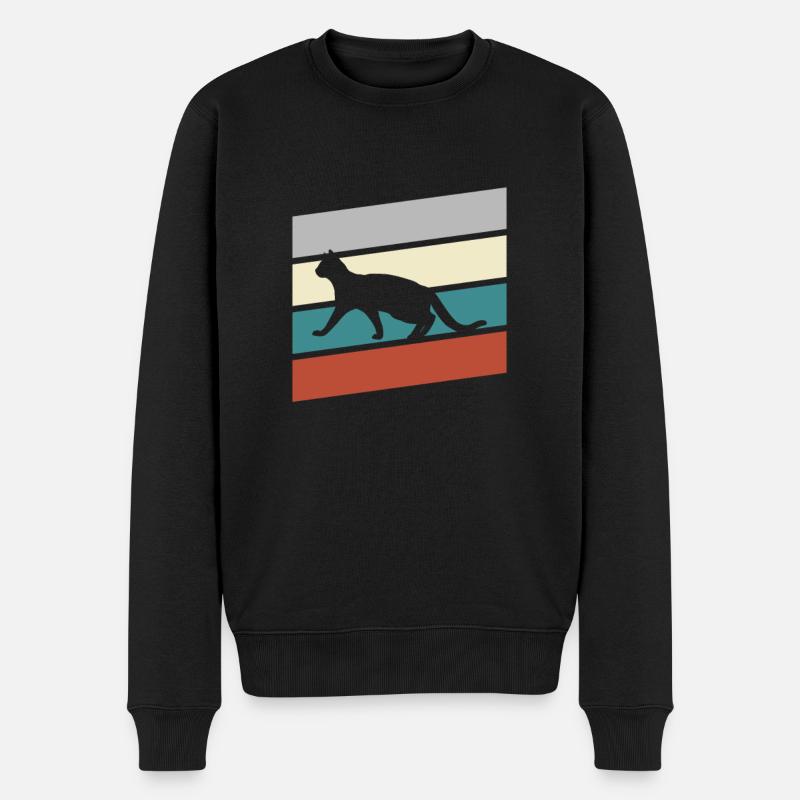 Chat Rétro - Pull Premium bio Homme - noir