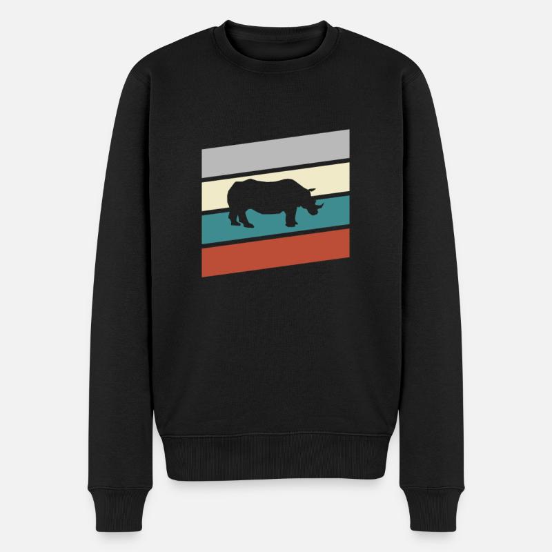 Rhinocéros Rétro - Pull Premium bio Homme - noir
