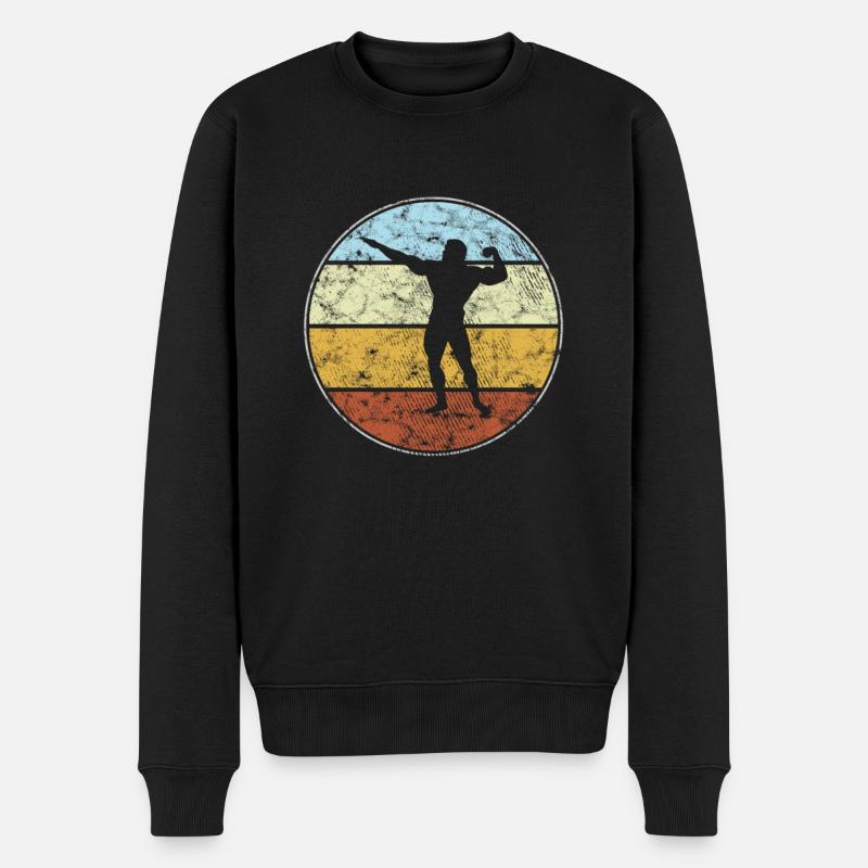 Body building Retro - Männer Premium Bio Pullover - Schwarz